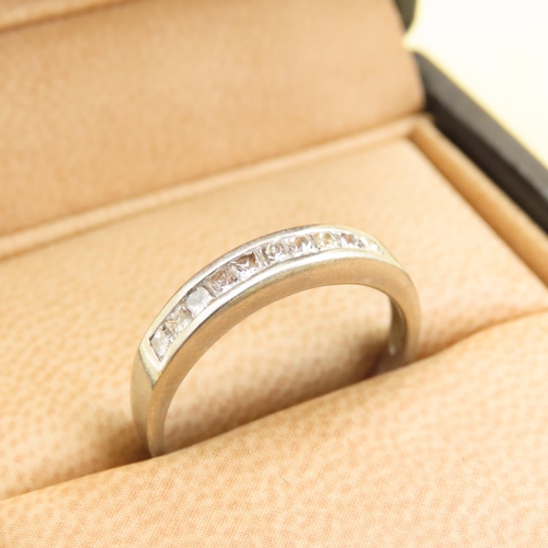 1033 - Diamond Set Band Ring 9 Carat White Gold Ring Size P