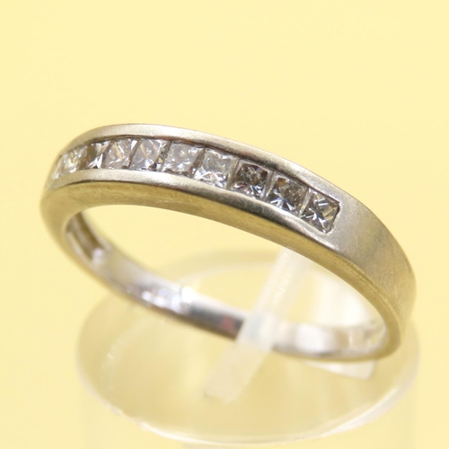 1033 - Diamond Set Band Ring 9 Carat White Gold Ring Size P