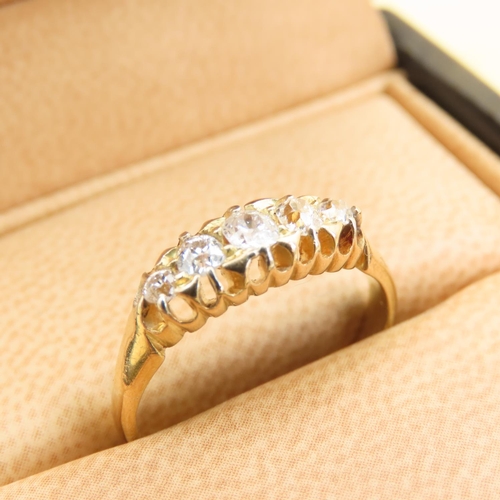 1038 - 18 Carat Five Stone Diamond Ring Size O