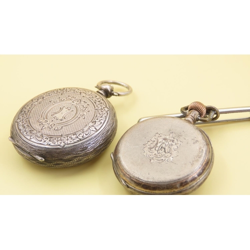 1048 - Two Silver Cased Pocket Watches with Keys