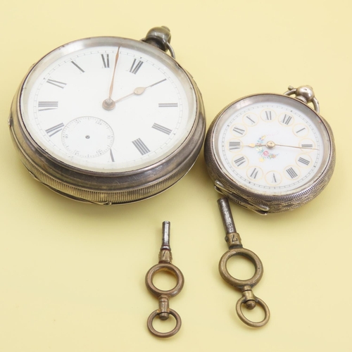 1049 - Two Silver Cased Pocket Watches with Keys