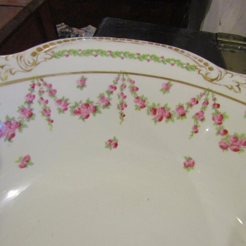 105 - Pair of Victorian Washing Bowls Floral and Gilded Decoration One Chipped