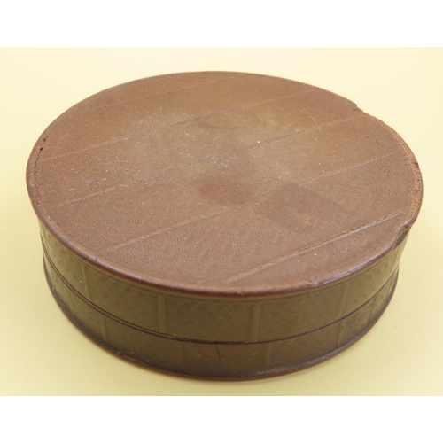 1057 - Carved Cicular Form Assembly Box Approximately 8cm Diameter