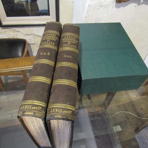 106 - Topographical Dictionary of Ireland by Samuel Lewis 2nd Edition Two Volumes Leather Bound Gilt Toole... 