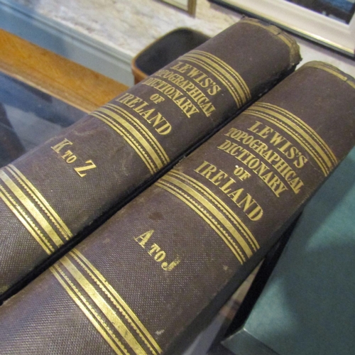 106 - Topographical Dictionary of Ireland by Samuel Lewis 2nd Edition Two Volumes Leather Bound Gilt Toole... 