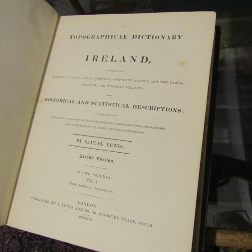 106 - Topographical Dictionary of Ireland by Samuel Lewis 2nd Edition Two Volumes Leather Bound Gilt Toole... 