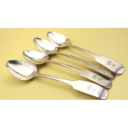 1063 - Set of Four Silver Table Spoons Each 17cm Long