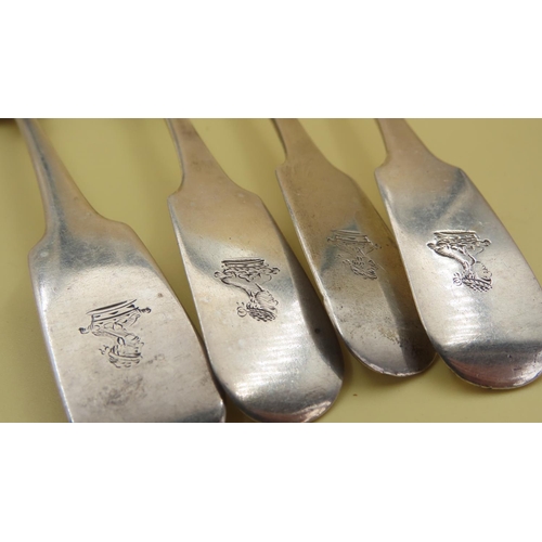 1063 - Set of Four Silver Table Spoons Each 17cm Long