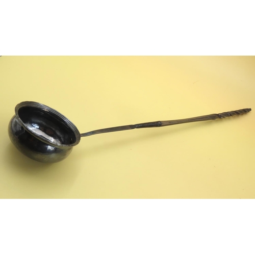 1064 - Georgian Silver Ladle with Turned Handle 60cm Long