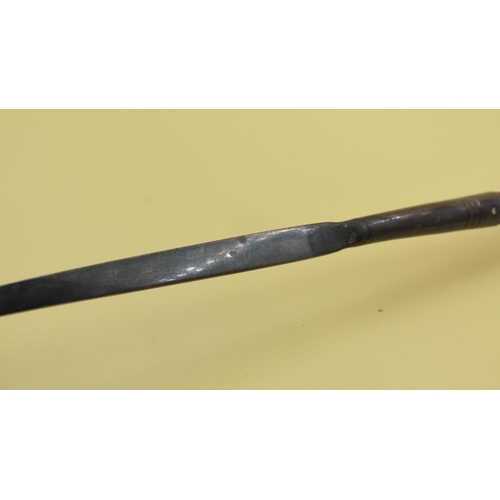 1064 - Georgian Silver Ladle with Turned Handle 60cm Long