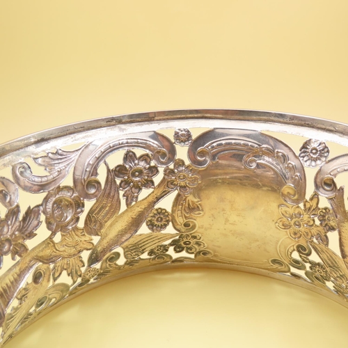 1067 - Silver Dish Ring by Williams Ltd Hallmarked Birmingham 1908 Bottom 20cm Diameter and Top 18cm Diamet... 