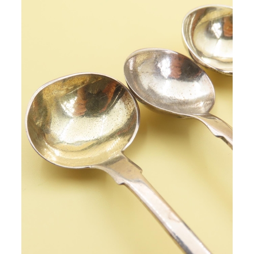 1069 - Three Solid Silver Mustard or Condiment Spoons Each Approximately 10cm Long