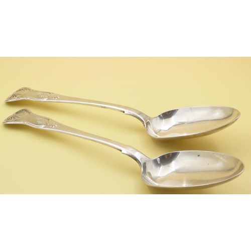 1072 - Pair of Silver Serving Spoons Each 22cm Long