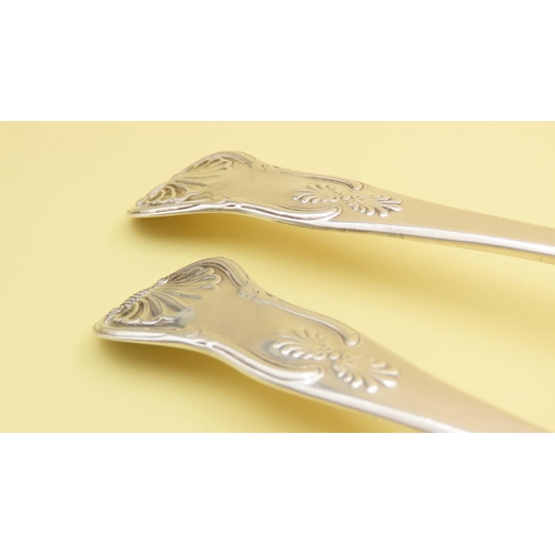 1072 - Pair of Silver Serving Spoons Each 22cm Long