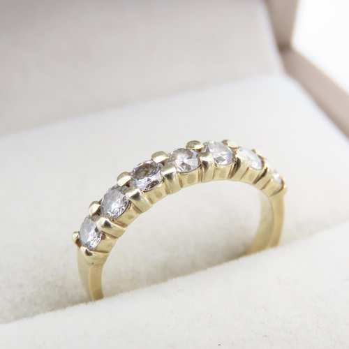 1083 - Diamond Set 14 Carat Yellow Gold Band Ring Size L