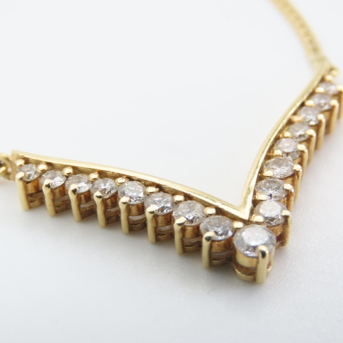 1085 - Diamond Set 18 Carat Yellow Gold Necklace Attractively Detailed 40cm Long