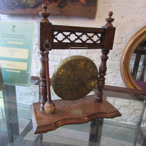 113 - Edwardian Table Gong with Original Beater