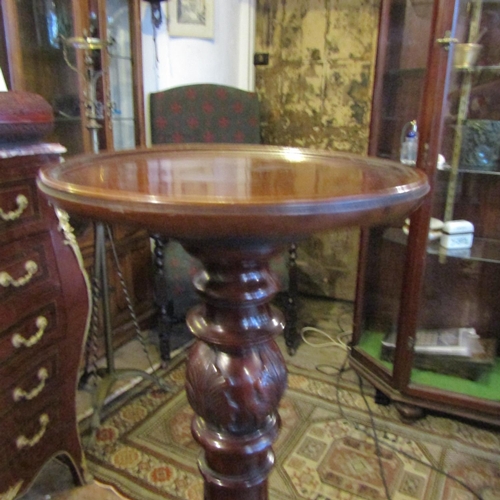 118 - Carved Mahogany Torchere Tripod Base Approximately 42 Inches High