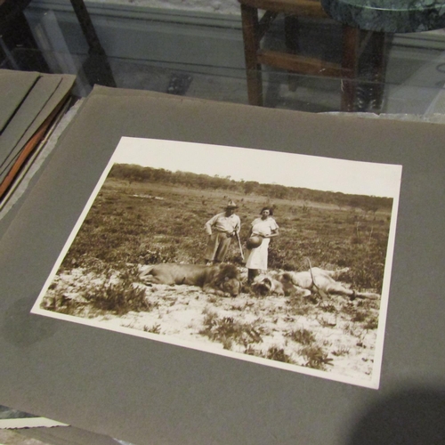 122 - Large Quantity of Edwardian Black and White Safari Photographs contained within Album Approximately ... 