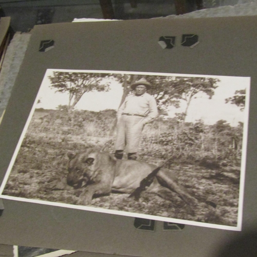 122 - Large Quantity of Edwardian Black and White Safari Photographs contained within Album Approximately ... 