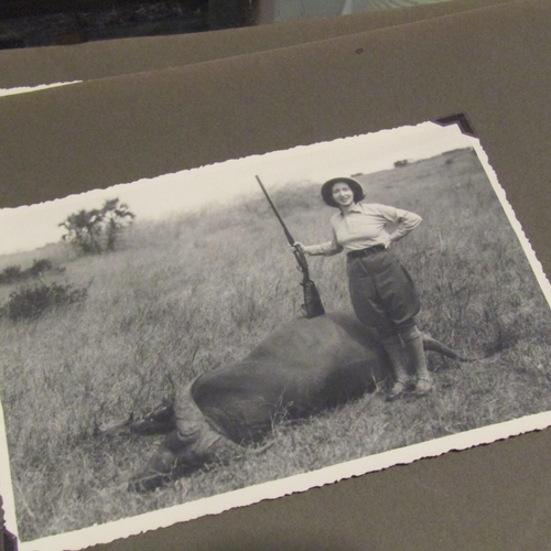 122 - Large Quantity of Edwardian Black and White Safari Photographs contained within Album Approximately ... 