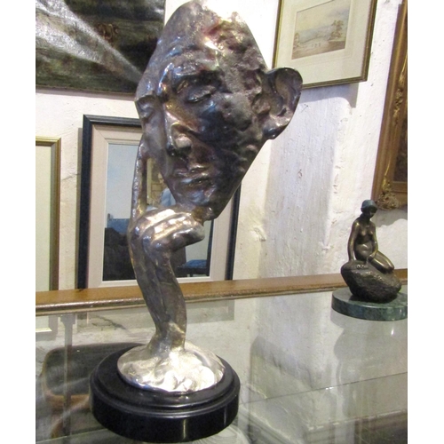 126 - Theatre Award Silver Plated Attractively Detailed Possibly Noel Coward Approximately 16 Inches High