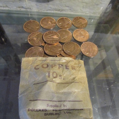 145 - Various Irish Copper Coinage Contained Within Bank Tellers Bag