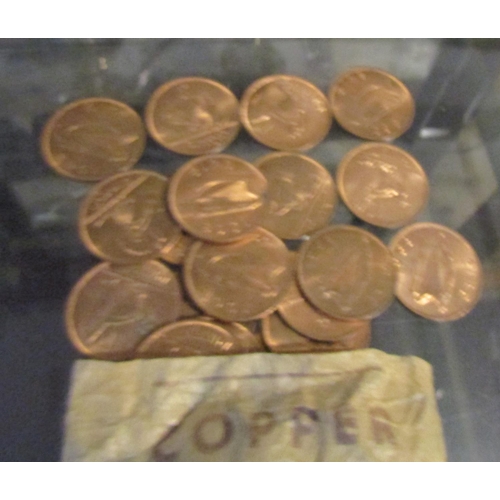 145 - Various Irish Copper Coinage Contained Within Bank Tellers Bag