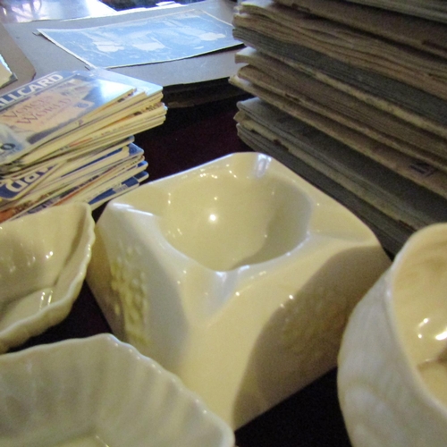 152 - Pair of Belleek Pin Dishes with Three Other Belleek Pieces Five in Lot