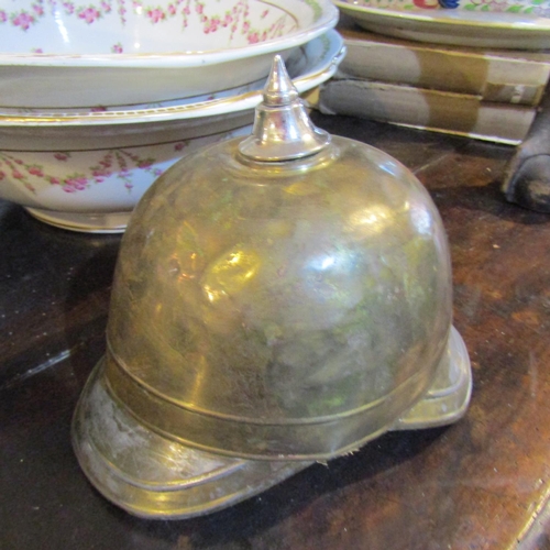 173 - Brass and Silver Top Military Helmet