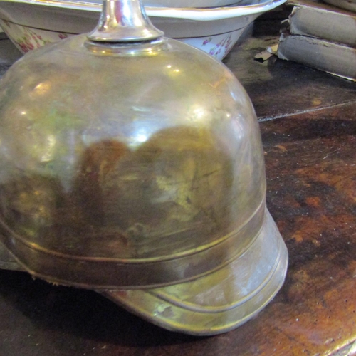 173 - Brass and Silver Top Military Helmet