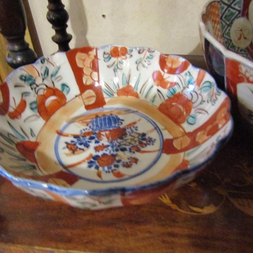 183 - Two Imari Bowls Largest Approximately 10 Inches in Diameter One with Chipped to Rim