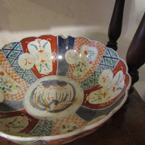 183 - Two Imari Bowls Largest Approximately 10 Inches in Diameter One with Chipped to Rim