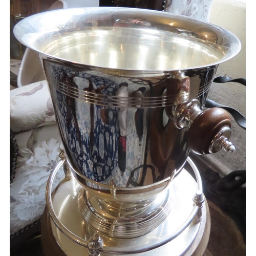 200J - Silver Plated Champagne Bucket on Stand with Gallery