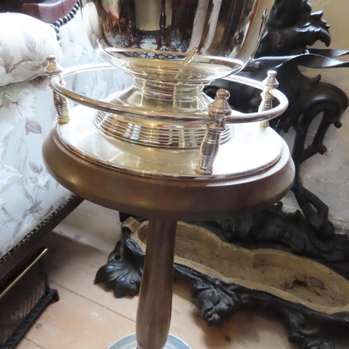 200J - Silver Plated Champagne Bucket on Stand with Gallery