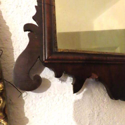 200T - Chippendale Mahogany Wall Mirror Approximately 26 Inches High