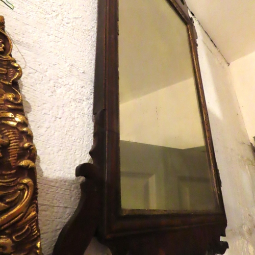 200T - Chippendale Mahogany Wall Mirror Approximately 26 Inches High