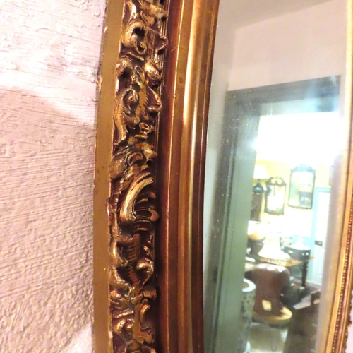 200U - Gilded Oval Wall Mirror Approximately 32 Inches High