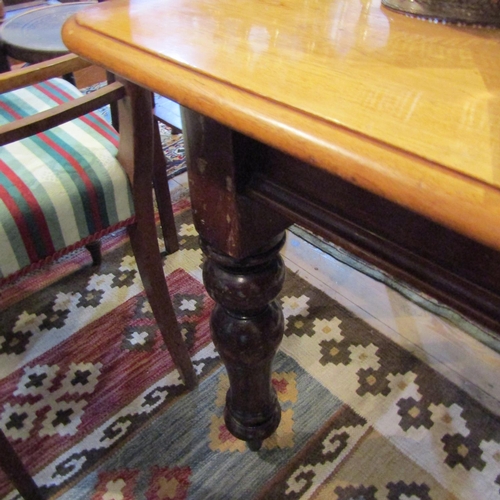 207 - William IV Mahogany Dining Table Rectangular Form Turn Supports Approximately 5ft Long