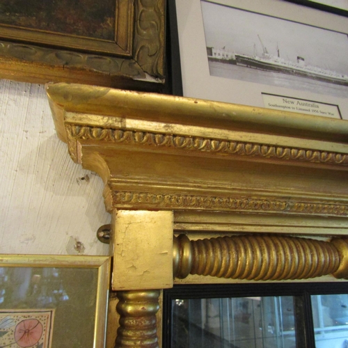 220 - Regency Gilded Overmantle Mirror Rectangular Form Approximately 4ft Wide