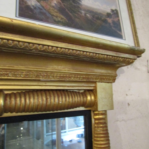 220 - Regency Gilded Overmantle Mirror Rectangular Form Approximately 4ft Wide