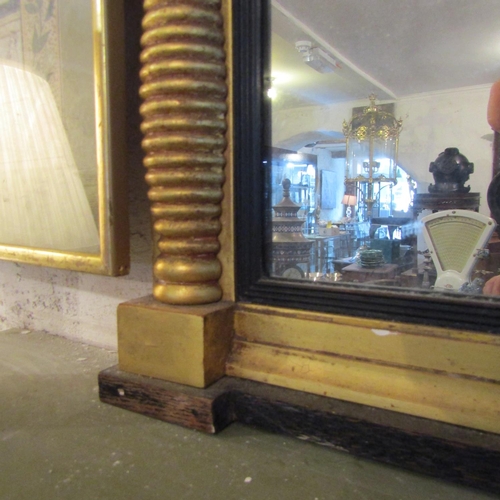 220 - Regency Gilded Overmantle Mirror Rectangular Form Approximately 4ft Wide