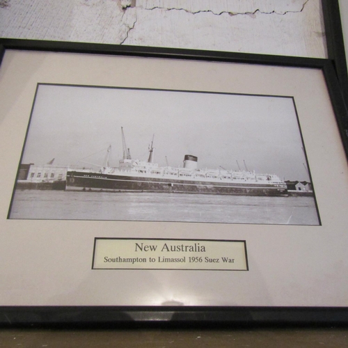 222 - Pair of Marine Interest Photographs Contained Ebonised Frames Australian Interest