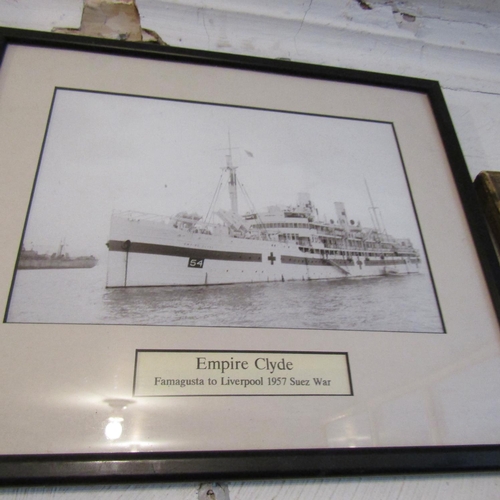 222 - Pair of Marine Interest Photographs Contained Ebonised Frames Australian Interest