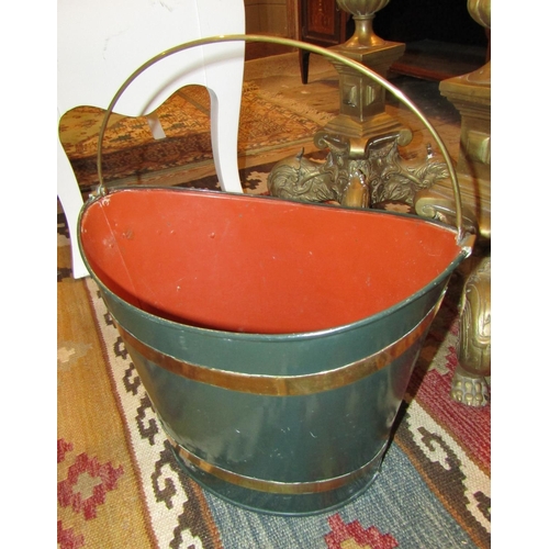 225 - Brass Bound Fuel Bucket Swing Carry Handle Oval Boat Form