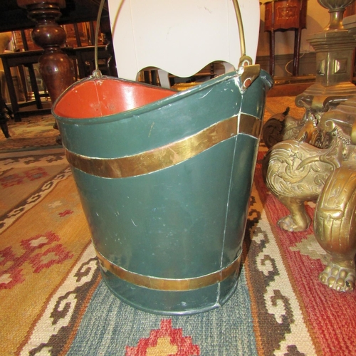 225 - Brass Bound Fuel Bucket Swing Carry Handle Oval Boat Form