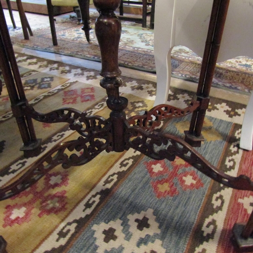 235 - Chippendale Mahogany Silver Table Full Galleried Well Carved Stretcher Below Approximately 31 Inches... 