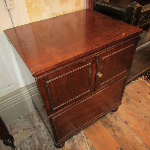 251 - Mahogany Chest Cupboard Doors Lift Top Bun Supports Approximately 26 Inches Wide with 25 Inches High