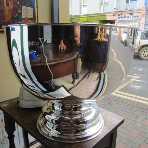 252 - Large Silver Plated Pedestal Form Champagne Ice Bucket or Bowl Attractively Detailed 20 Inches Wide ... 