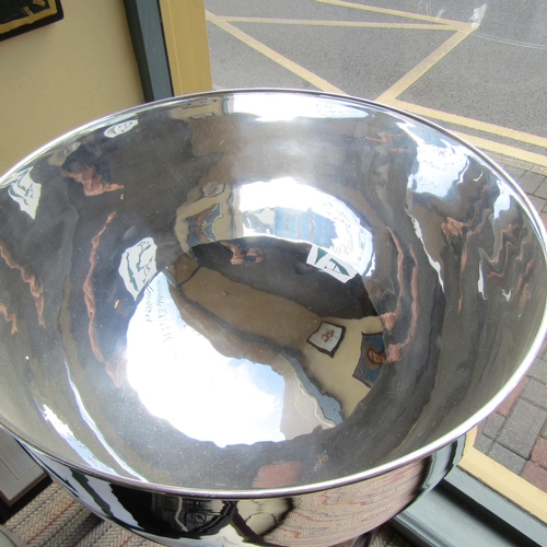 252 - Large Silver Plated Pedestal Form Champagne Ice Bucket or Bowl Attractively Detailed 20 Inches Wide ... 